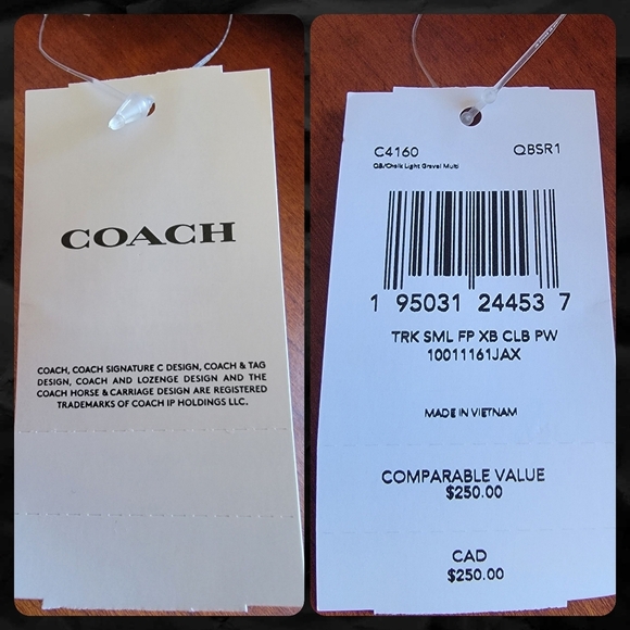 NWT Coach Small Track Flap Crossbody White Gray Colorblock Leather C4160 - Picture 13 of 16